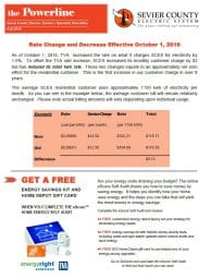 A page of information about the rate change and decrease.
