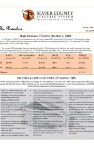 A page of the power bill information.