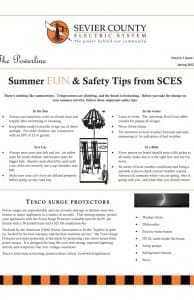 A page of information about summer fun and safety tips.