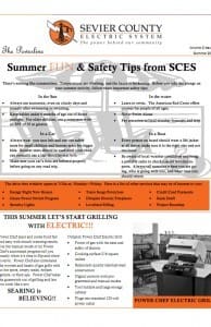 A page of information about the summer fun and safety tips.